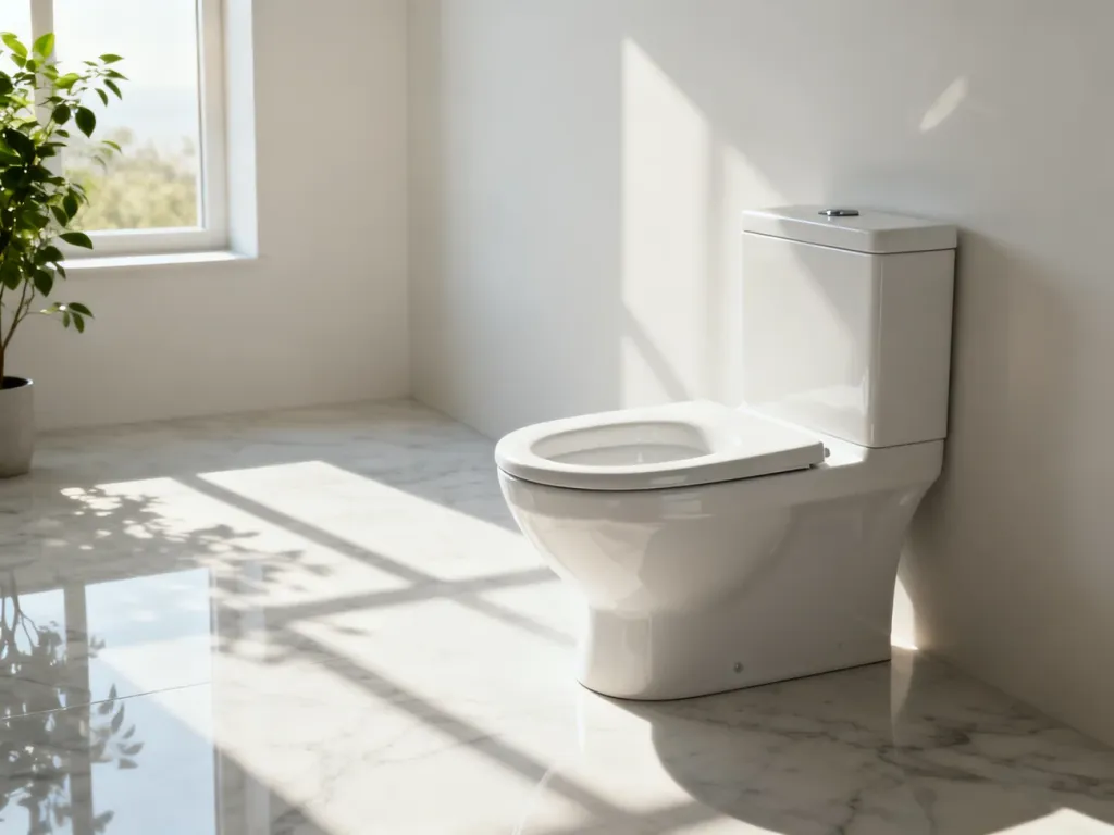 Nowoczesna łazienka z minimalistycznym bidetem i toaletą, utrzymana w jasnej, eleganckiej stylistyce.